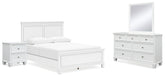 J&M Furniture - Ashley Furniture - Fortman Queen Panel Bed, Dresser, Mirror and Nightstand - Queen Panel Bed, Dresser, Mirror and Nightstand - B680B12