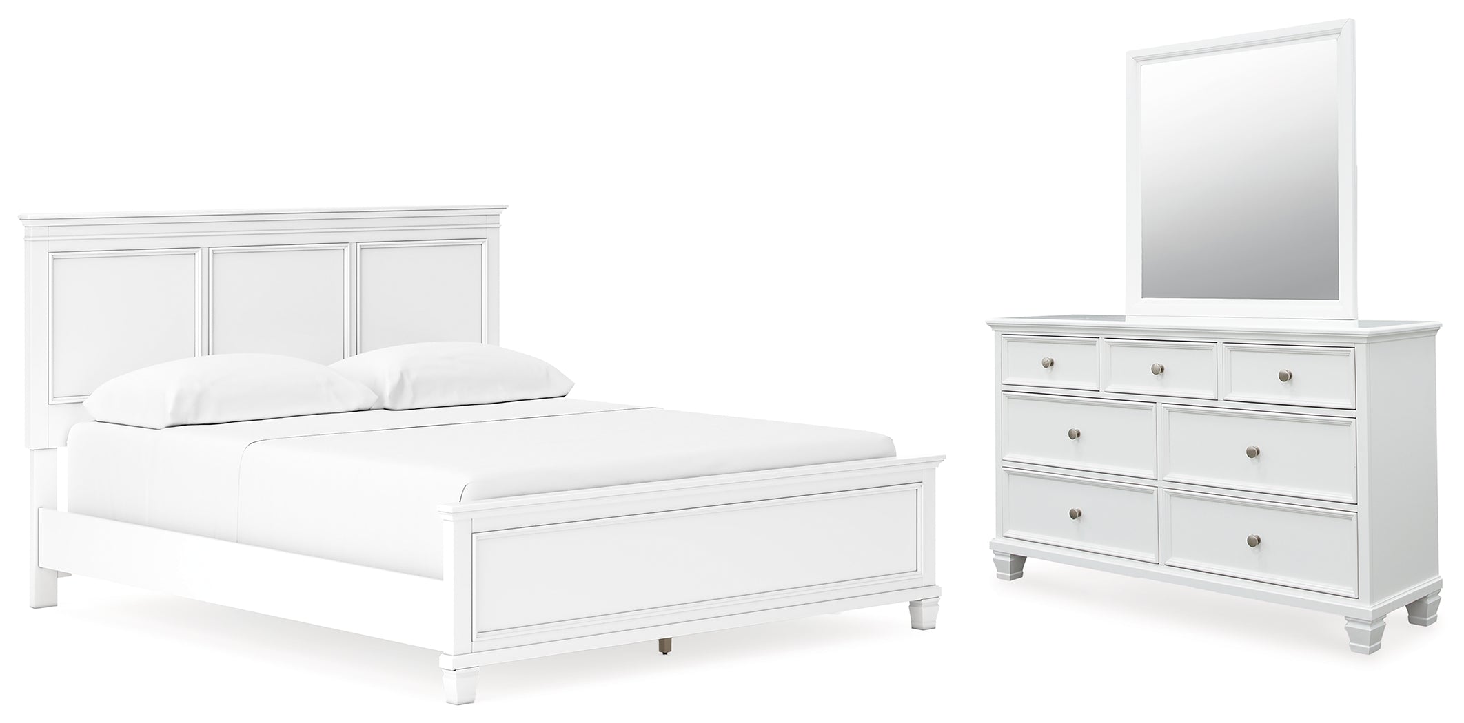 J&M Furniture - Ashley Furniture - Fortman California King Panel Bed, Dresser and Mirror - California King Panel Bed, Dresser and Mirror - B680B14