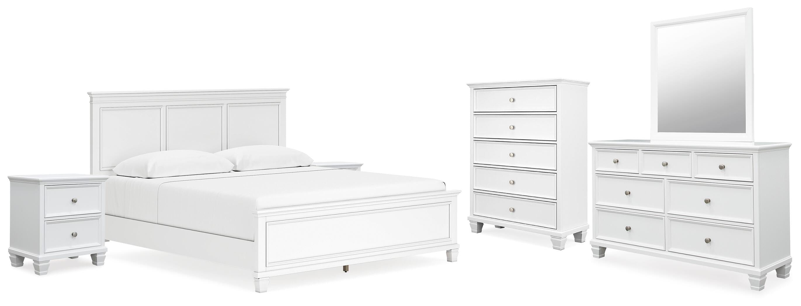 J&M Furniture - Ashley Furniture - Fortman King Panel Bed, Dresser, Mirror, Chest and 2 Nightstands - King Panel Bed, Dresser, Mirror, Chest and 2 Nightstands - B680B19