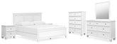 J&M Furniture - Ashley Furniture - Fortman King Panel Bed, Dresser, Mirror, Chest and 2 Nightstands - King Panel Bed, Dresser, Mirror, Chest and 2 Nightstands - B680B19