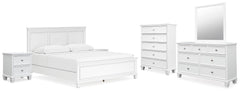 J&M Furniture - Ashley Furniture - Fortman King Panel Bed, Dresser, Mirror, Chest and 2 Nightstands - King Panel Bed, Dresser, Mirror, Chest and 2 Nightstands - B680B19