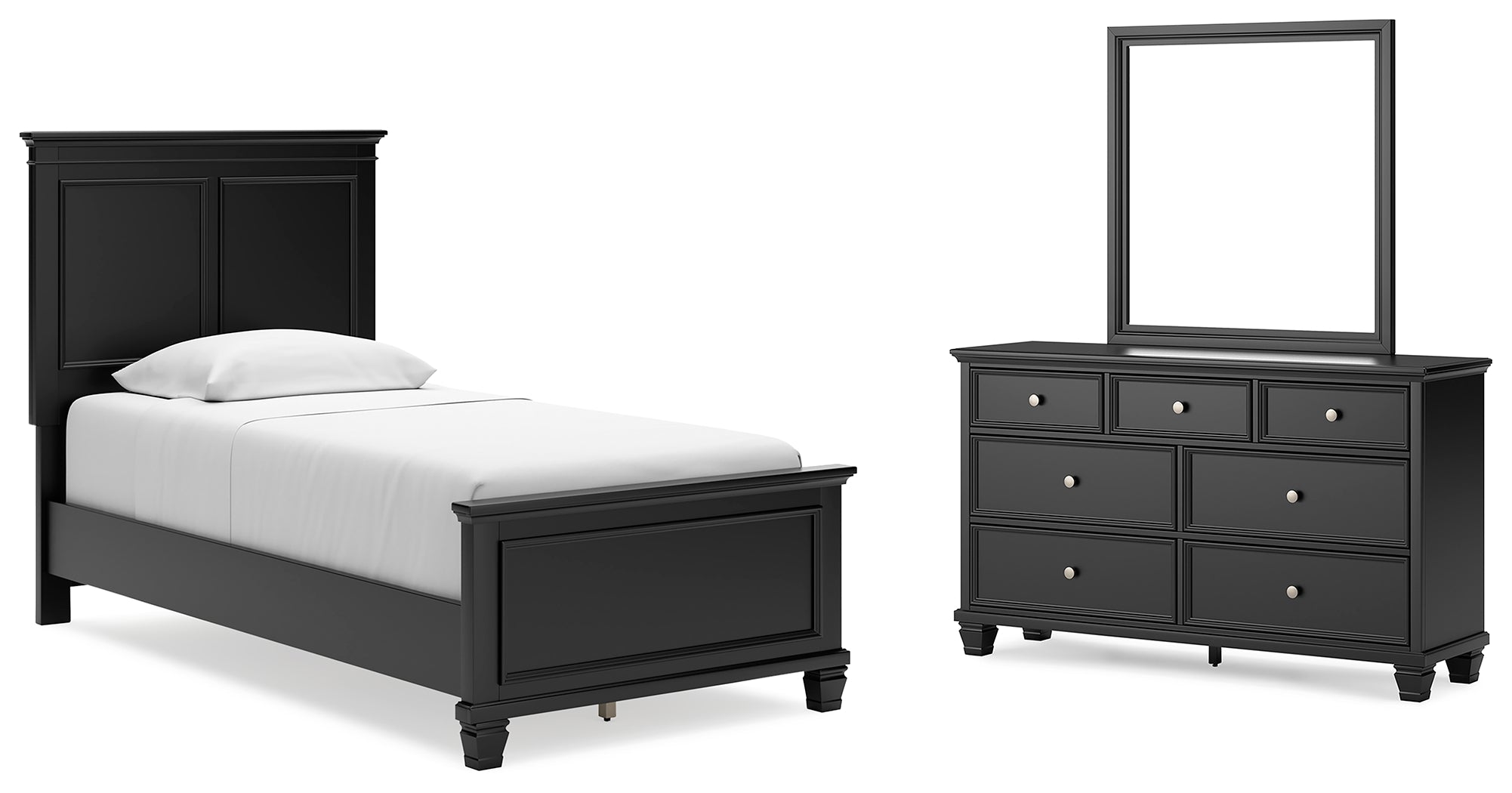 J&M Furniture - Ashley Furniture - Lanolee Twin Panel Bed, Dresser and Mirror - Twin Panel Bed, Dresser and Mirror - B687B3