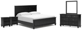 J&M Furniture - Ashley Furniture - Lanolee King Panel Bed, Dresser, Mirror and 2 Nightstands - King Panel Bed, Dresser, Mirror and 2 Nightstands - B687B29
