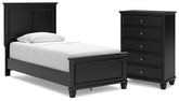 J&M Furniture - Ashley Furniture - Lanolee Twin Panel Bed and Chest - Twin Panel Bed and Chest - B687B30