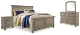 J&M Furniture - Ashley Furniture - Lettner King Panel Bed, Dresser, Mirror and 2 Nightstands - King Panel Bed, Dresser, Mirror and 2 Nightstands - B733B48