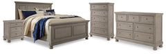 J&M Furniture - Ashley Furniture - Lettner California King Panel Bed, Dresser, Chest and 2 Nightstands - California King Panel Bed, Dresser, Chest and 2 Nightstands - B733B47