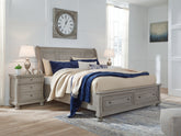 J&M Furniture - Ashley Furniture - Lettner Queen Sleigh Bed with 2 Storage Drawers - Queen Sleigh Bed with 2 Storage Drawers - B733B3