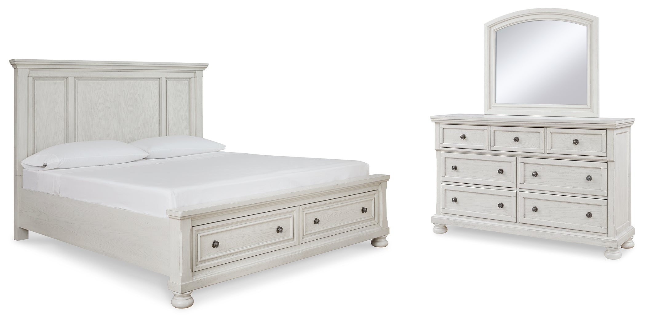 J&M Furniture - Ashley Furniture - Robbinsdale King Panel Storage Bed, Dresser and Mirror - King Panel Storage Bed, Dresser and Mirror - B742B31