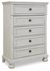 Robbinsdale Full Sleigh Storage Bed, Chest and Nightstand