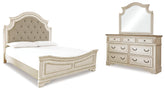 J&M Furniture - Ashley Furniture - Realyn King Upholstered Panel Bed, Dresser and Mirror - King Upholstered Panel Bed, Dresser and Mirror / Two-tone - B743B52