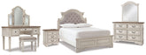 J&M Furniture - Ashley Furniture - Realyn Full Panel Bed, Dresser, Mirror, 3-Piece Vanity and Nightstand - Full Panel Bed, Dresser, Mirror, 3-Piece Vanity and Nightstand - B743B27