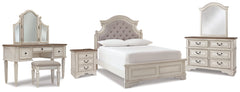 J&M Furniture - Ashley Furniture - Realyn Full Panel Bed, Dresser, Mirror, 3-Piece Vanity and Nightstand - Full Panel Bed, Dresser, Mirror, 3-Piece Vanity and Nightstand - B743B27