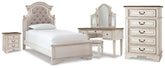 J&M Furniture - Ashley Furniture - Realyn Twin Upholstered Panel Bed, Chest, Vanity and Nightstand - Twin Upholstered Panel Bed, Chest, Vanity and Nightstand - B743B99