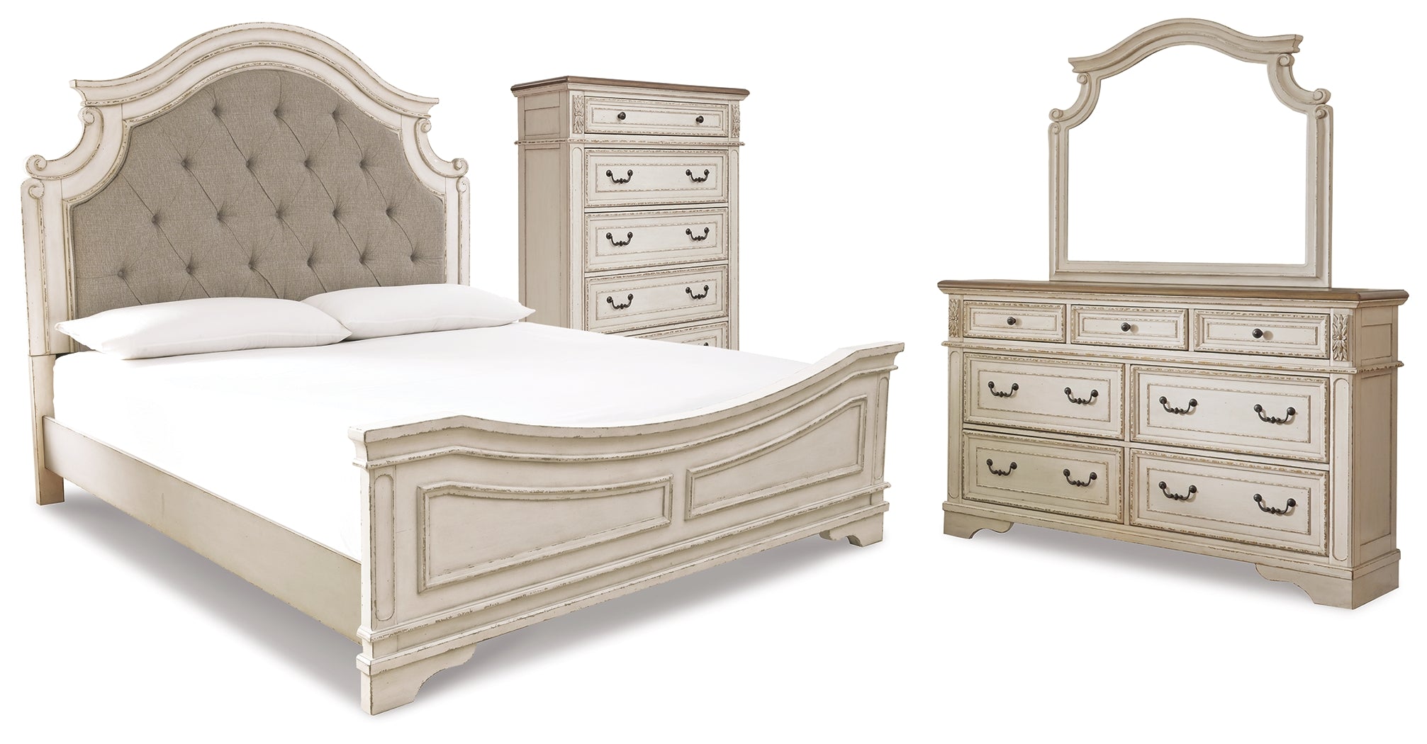 J&M Furniture - Ashley Furniture - Realyn Queen Panel Bed, Dresser, Mirror and Chest - Queen Panel Bed, Dresser, Mirror and Chest - B743B28