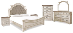J&M Furniture - Ashley Furniture - Realyn King Upholstered Panel Bed, Dresser, Mirror, Chest and 2 Nightstands - King Upholstered Panel Bed, Dresser, Mirror, Chest and 2 Nightstands - B743B37