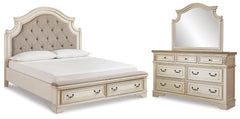 J&M Furniture - Ashley Furniture - Realyn King Upholstered Bed with Dresser and Mirror - King Upholstered Bed with Dresser and Mirror - B743B24