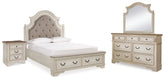 J&M Furniture - Ashley Furniture - Realyn Queen Upholstery Panel Bed, Dresser, Mirror and Nightstand - Queen Upholstery Panel Bed, Dresser, Mirror and Nightstand - B743B36