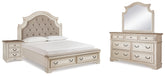 J&M Furniture - Ashley Furniture - Realyn King Upholstered Panel Bed, Dresser, Mirror and Nightstand - King Upholstered Panel Bed, Dresser, Mirror and Nightstand - B743B33