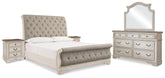 J&M Furniture - Ashley Furniture - Realyn King Upholstered Sleigh Bed, Dresser, Mirror and 2 Nightstands - King Upholstered Sleigh Bed, Dresser, Mirror and 2 Nightstands - B743B51