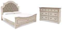 J&M Furniture - Ashley Furniture - Realyn King Upholstered Panel Bed and Dresser - King Upholstered Panel Bed and Dresser / Two-tone - B743B38