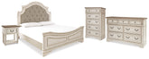 J&M Furniture - Ashley Furniture - Realyn King Upholstered Panel Bed, Dresser, Chest and Nightstand - King Upholstered Panel Bed, Dresser, Chest and Nightstand - B743B41