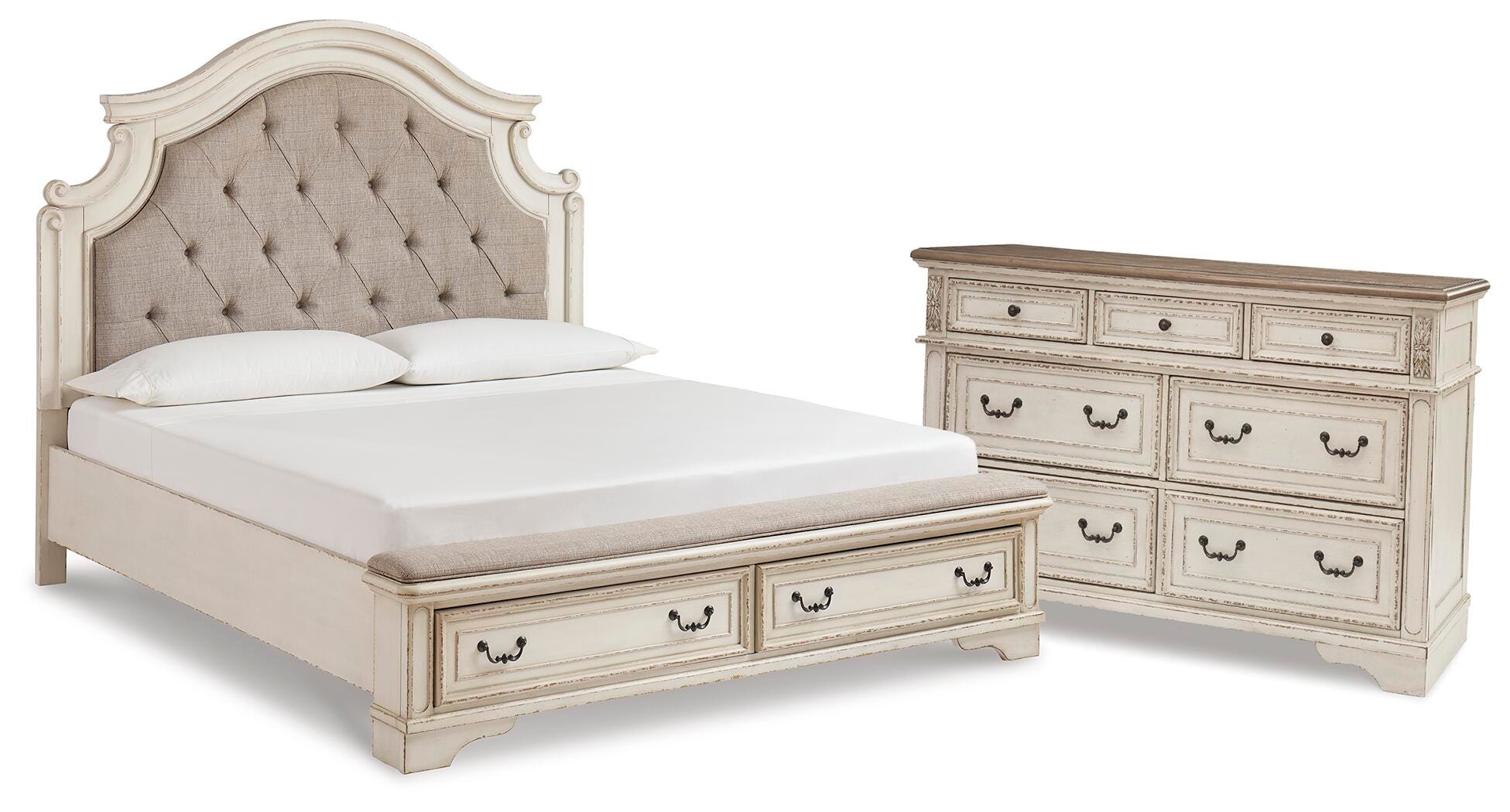 J&M Furniture - Ashley Furniture - Realyn King Panel Storage Bed and Dresser - King Panel Storage Bed and Dresser - B743B74