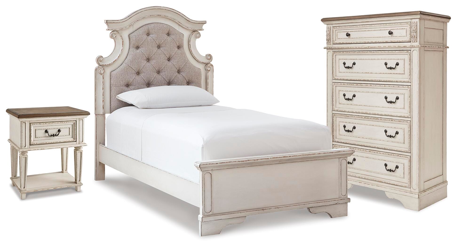J&M Furniture - Ashley Furniture - Realyn Twin Panel Bed, Chest and Nightstand - Twin Panel Bed, Chest and Nightstand - B743B93