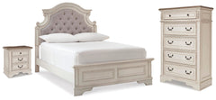 J&M Furniture - Ashley Furniture - Realyn Full Upholstered Panel Bed, Chest and Nightstand - Full Upholstered Panel Bed, Chest and Nightstand - B743B96