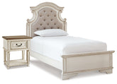 J&M Furniture - Ashley Furniture - Realyn Twin Upholstered Panel Bed and Nightstand - Twin Upholstered Panel Bed and Nightstand - B743B53