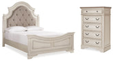J&M Furniture - Ashley Furniture - Realyn Queen Upholstered Panel Bed and Chest - Queen Upholstered Panel Bed and Chest - B743B54
