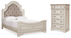 J&M Furniture - Ashley Furniture - Realyn Queen Upholstered Panel Bed and Chest - Queen Upholstered Panel Bed and Chest - B743B54