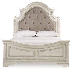 Realyn Queen Bed with Mirrored Dresser and Nightstand