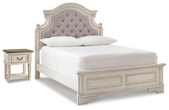 J&M Furniture - Ashley Furniture - Realyn Full Upholstered Panel Bed and Nightstand - Full Upholstered Panel Bed and Nightstand - B743B102