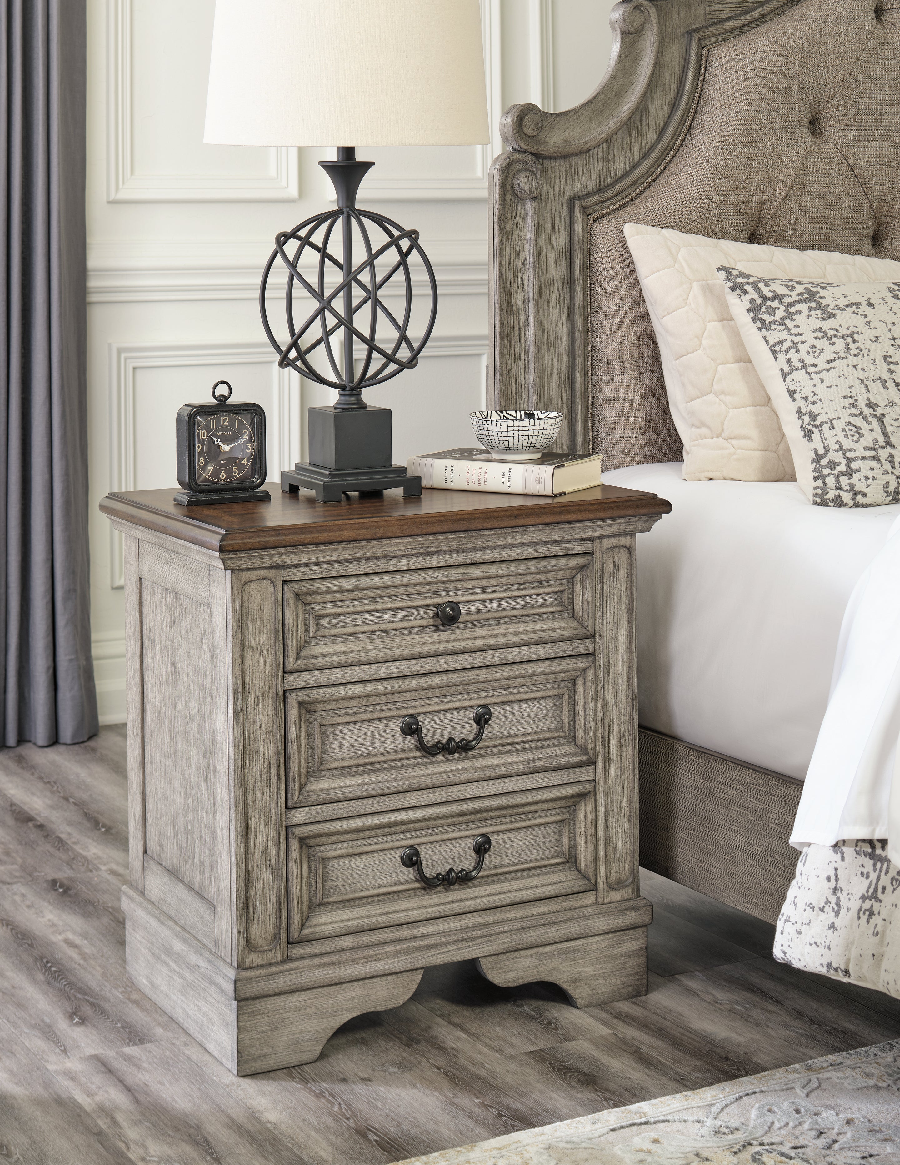 J&M Furniture - Ashley Furniture - Lodenbay Nightstand - Three Drawer Night Stand - B751-93
