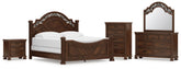 J&M Furniture - Ashley Furniture - Lavinton King Poster Bed, Dresser, Mirror, Chest and Nightstand - King Poster Bed, Dresser, Mirror, Chest and Nightstand - B764B20