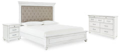 J&M Furniture - Ashley Furniture - Kanwyn Queen Upholstered Panel Bed, Dresser, and Nightstand - Queen Upholstered Panel Bed, Dresser, and Nightstand - B777B17