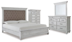J&M Furniture - Ashley Furniture - Kanwyn King Upholstered Panel Bed, Dresser, Mirror and Chest - King Upholstered Panel Bed, Dresser, Mirror and Chest - B777B18