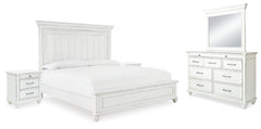 J&M Furniture - Ashley Furniture - Kanwyn Queen Panel Bed, Dresser, Mirror and 2 Nightstands - Queen Panel Bed, Dresser, Mirror and 2 Nightstands - B777B28