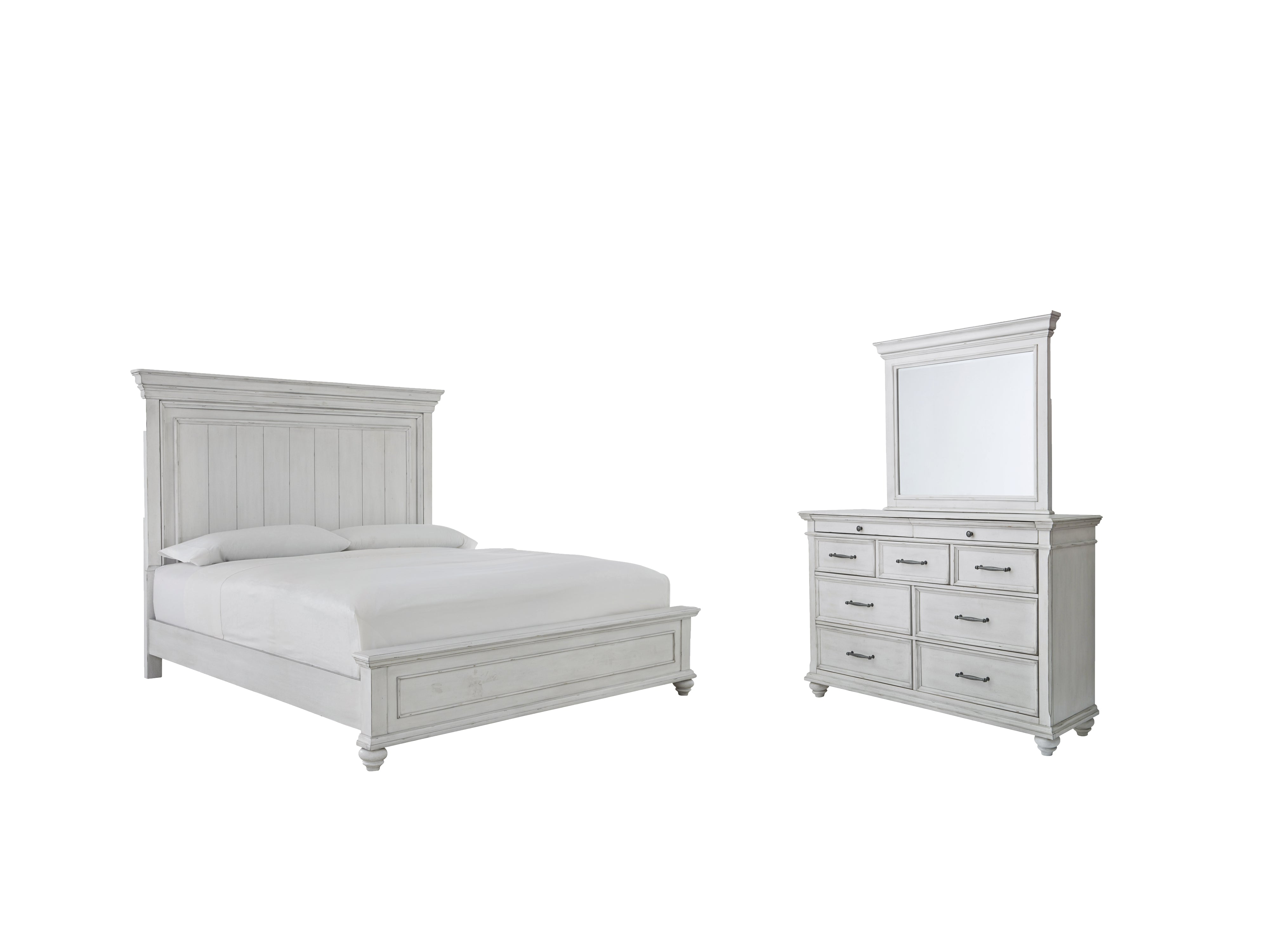 J&M Furniture - Ashley Furniture - Kanwyn King Panel Bed, Dresser and Mirror - King Panel Bed, Dresser and Mirror - B777B26