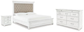 J&M Furniture - Ashley Furniture - Kanwyn King Upholstered Panel Bed, Dresser and Nightstand - King Upholstered Panel Bed, Dresser and Nightstand - B777B35