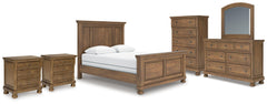 Feddinger Queen Panel Bed, Dresser, Mirror, Chest and 2 Nightstands