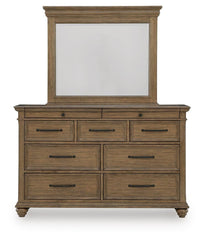 Karallin Queen Panel Storage Bed, Dresser and Mirror
