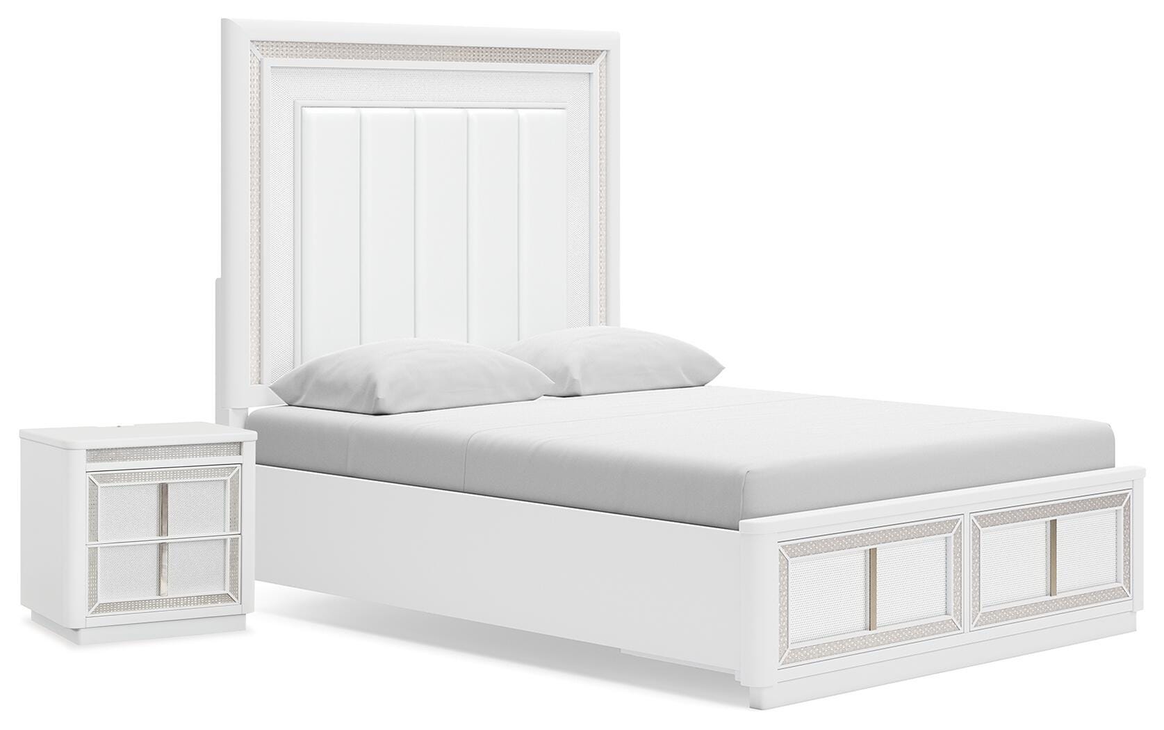 J&M Furniture - Ashley Furniture - Chalanna Queen Panel Storage Bed and Nightstand - Queen Panel Storage Bed and Nightstand - B822B8