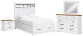 J&M Furniture - Ashley Furniture - Ashbryn Queen Storage Bed, Dresser, Mirror and Nightstand - Queen Storage Bed, Dresser, Mirror and Nightstand - B844B8