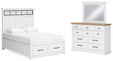 J&M Furniture - Ashley Furniture - Ashbryn Queen Panel Storage Bed, Dresser and Mirror - Queen Panel Storage Bed, Dresser and Mirror - B844B3