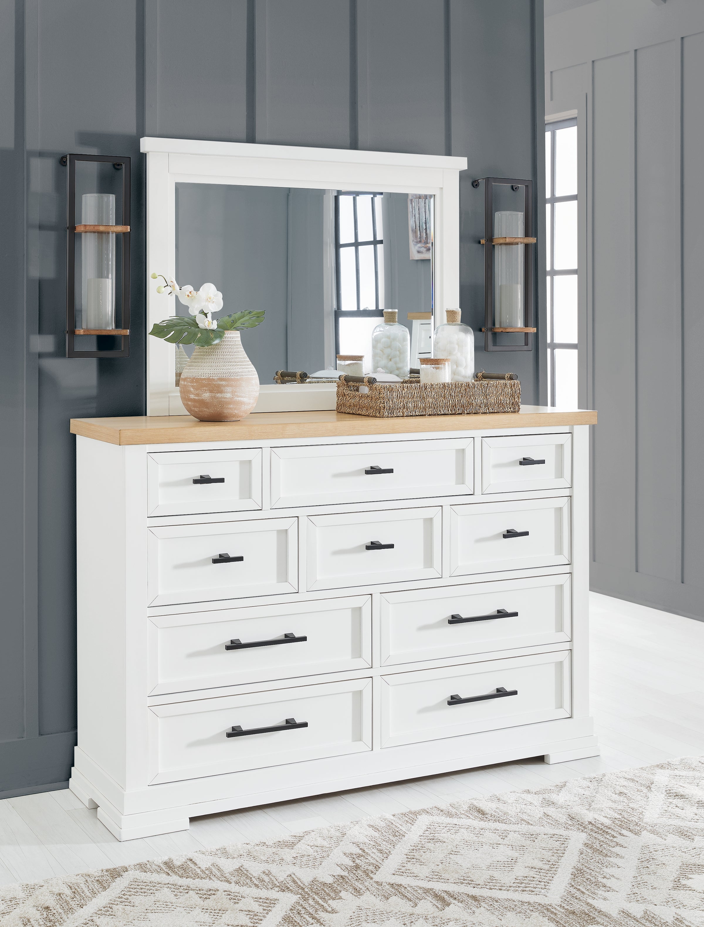 J&M Furniture - Ashley Furniture - Ashbryn Dresser and Mirror - Dresser and Mirror - B844B1