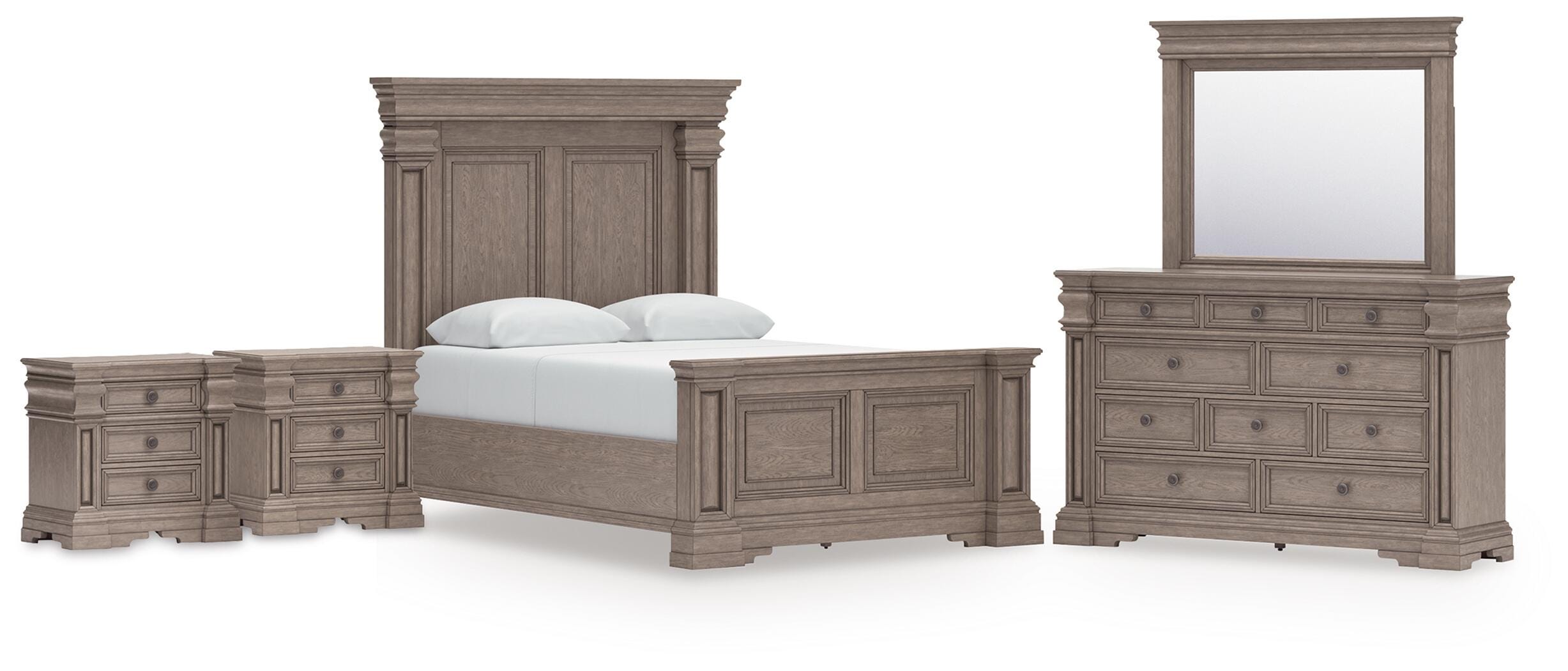 J&M Furniture - Ashley Furniture - Blairhurst Queen Panel Bed, Dresser, Mirror and 2 Nightstands - Queen Panel Bed, Dresser, Mirror and 2 Nightstands - B916B10
