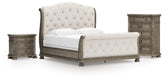J&M Furniture - Ashley Furniture - Ardenfield California King Sleigh Bed, Chest and Nightstand - California King Sleigh Bed, Chest and Nightstand - B944B6