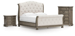 J&M Furniture - Ashley Furniture - Ardenfield California King Sleigh Bed, Chest and Nightstand - California King Sleigh Bed, Chest and Nightstand - B944B6