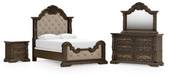 J&M Furniture - Ashley Furniture - Maylee Queen Upholstered Panel Bed, Dresser, Mirror and Nightstand - Queen Upholstered Panel Bed, Dresser, Mirror and Nightstand - B947B18